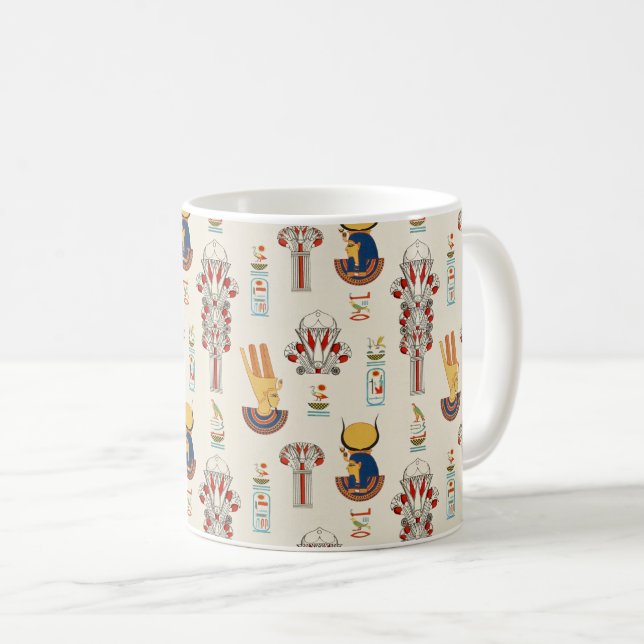 Mug Motif décoratif égyptien antique sans couture (Devant droit)