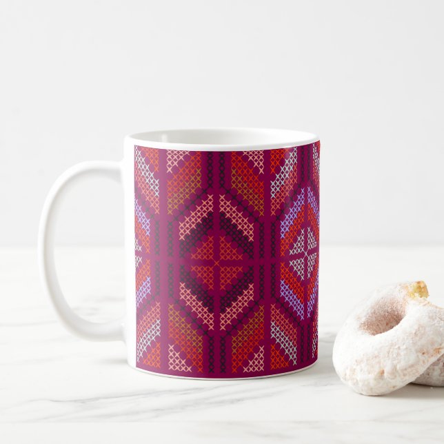 Mug Motif décoratif Tribal Textile Africain (Avec donut)
