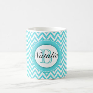 Mug Motif décoré d'un monogramme floral de Chevron d