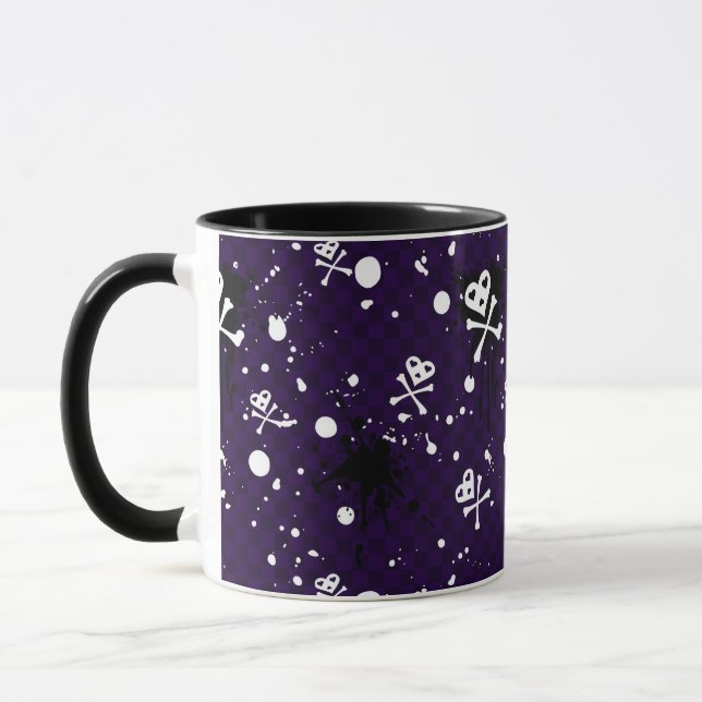 Mug Motif d'Emo de couleur foncée avec la peinture (Gauche)