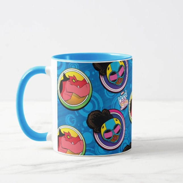 Mug Motif des cercles de Dinosaure de la lune et de Di (Gauche)