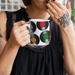 Mug motif des enregistrements vinyle couleur