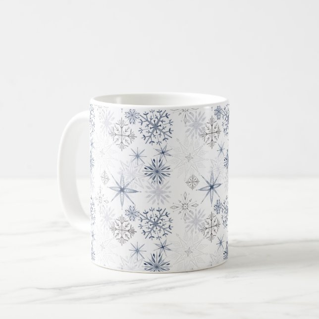 Mug Motif des flocons d'eau de Noël (Devant gauche)