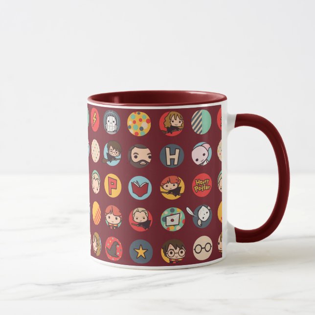 Mug Motif des icônes de dessin Harry Potter (Droite)