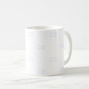 Mug Motif des initiales du monogramme violet blanc