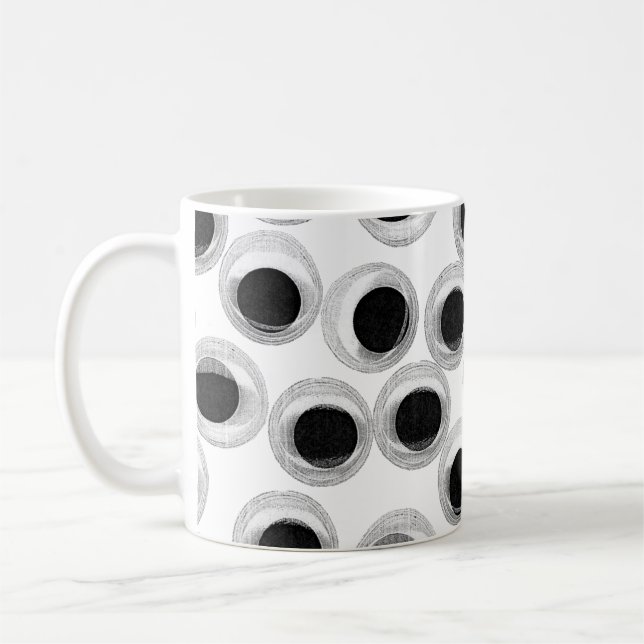 Mug motif des yeux de googly - arrière - plan transpar (Gauche)