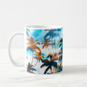 Mug Motif d'été, arbres tropicaux, ciel.