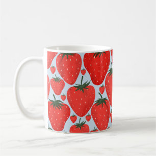 Mug Motif d'été avec fraises isolées à la lumière