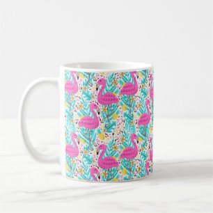Mug Motif d'été brillant avec flamant, coeur, glace-