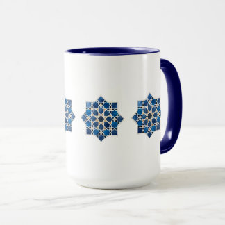 Mug Motif d'étoile géométrique islamique marocain aqua