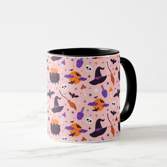 Mug Motif d'Halloween mou et rose (Devant droit)