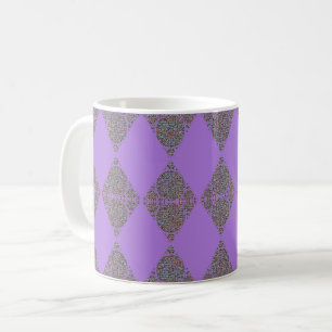 Mug Motif diamant clair violet géométrique