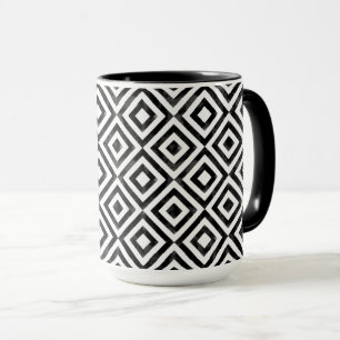 Mug Motif diamant noir et blanc