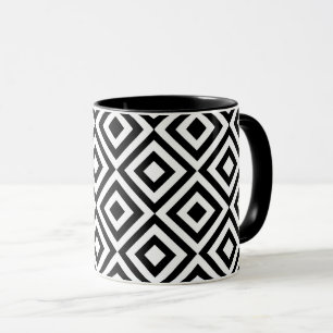 Mug Motif diamant noir et blanc