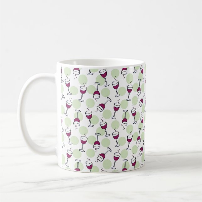 Mug Motif d'illustration de verre de vin rouge (Gauche)