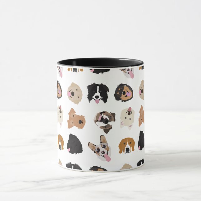 Mug Motif d'illustration du visage de chien mignon (Centre)