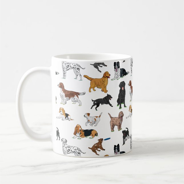 Mug Motif d'illustrations de chiens mignons (Gauche)