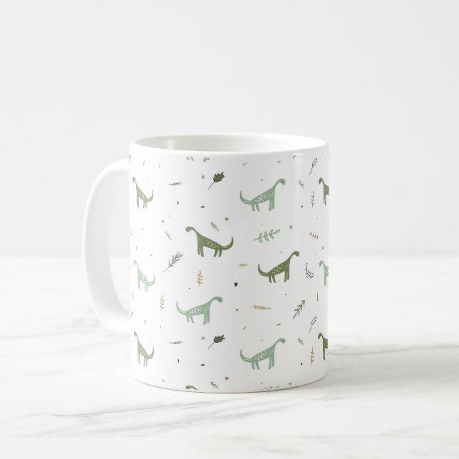 Mug Motif Dinosaure Vert (Devant gauche)