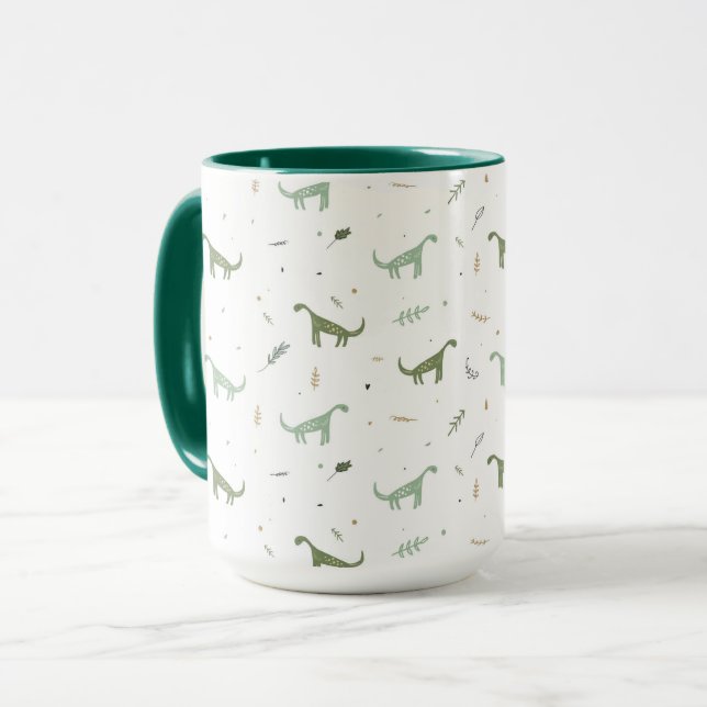 Mug Motif Dinosaure Vert (Devant gauche)