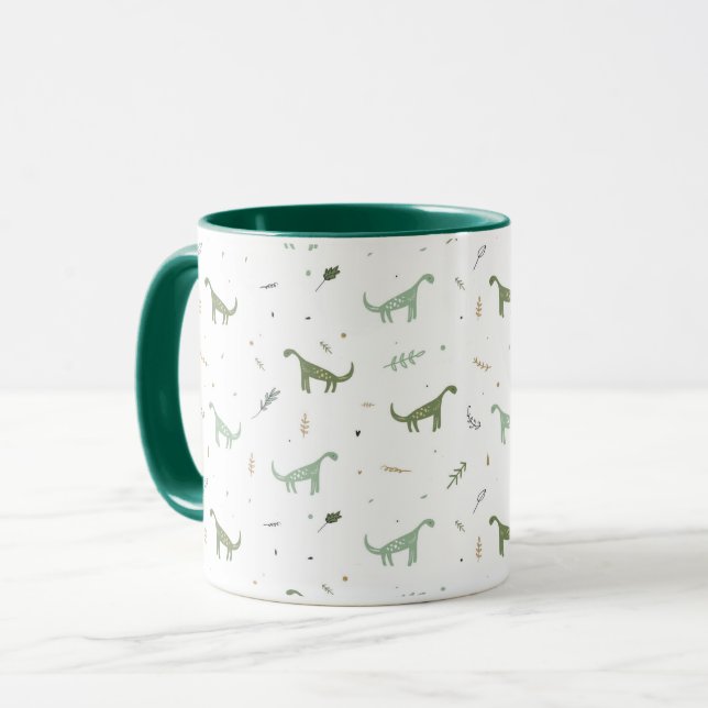 Mug Motif Dinosaure Vert (Devant gauche)