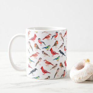 Mug Motif d'oiseau peint en aquarelle.