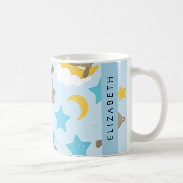 Mug Motif D'Ours, Nounours, Étoiles, Votre Nom (Droite)