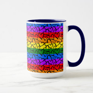 Mug Motif du coeur arc-en-ciel