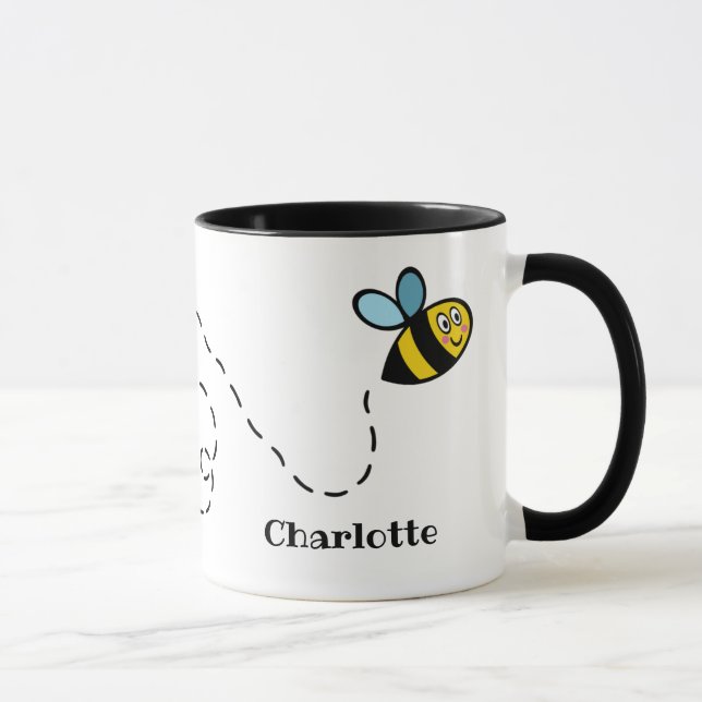 Mug Motif du coeur de Bumblebee personnalisée (Droite)