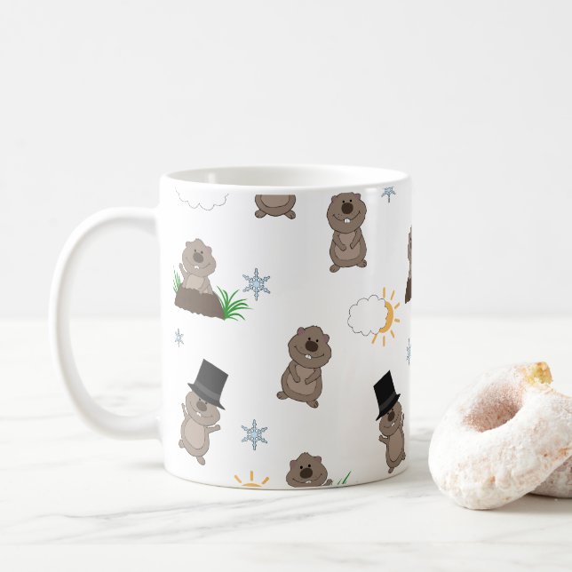 Mug Motif du jour de la marmotte (Avec donut)