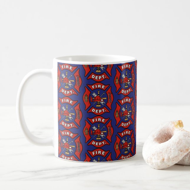 Mug Motif du logo du service d'incendie (Avec donut)