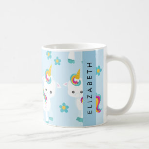 Mug Motif D'Unicornes, De Bonnes Unicornes, Votre Nom