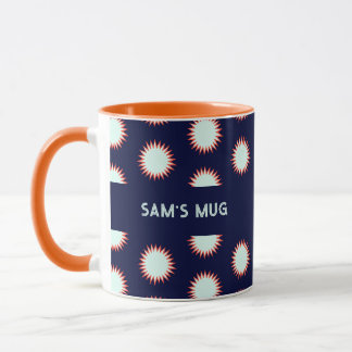 Mug Motif éclair bleu et orange Ajoutez le nom en gras