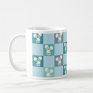 Mug Motif élégant à carreaux floral sans couture en So