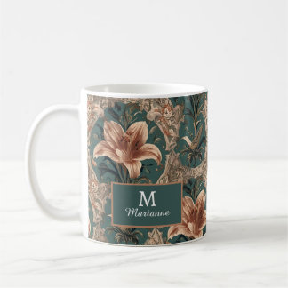 Mug Motif Élégant Vintage Nouveauté Floral Oiseaux