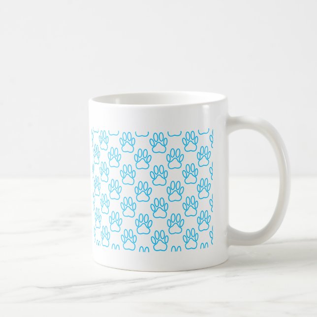 Mug Motif Empreinte de patte de Blue Neon Dog (Droite)