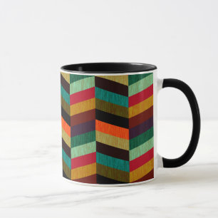 Mug Motif en arête de poisson multicolore coloré
