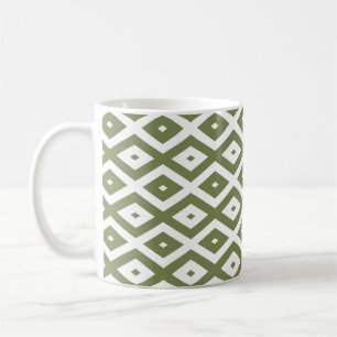 Mug Motif en diamant vert et blanc