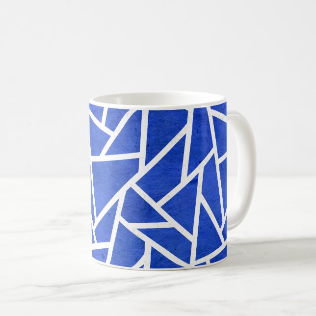 Mug Motif en mosaïque bleue et blanche (Devant droit)