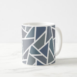Mug Motif en mosaïque gris bleu