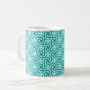 Mug Motif en tuiles égyptiennes, turquoise et aqua