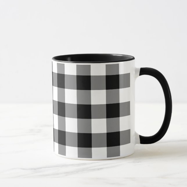 Mug Motif En vichy noir et blanc (Droite)
