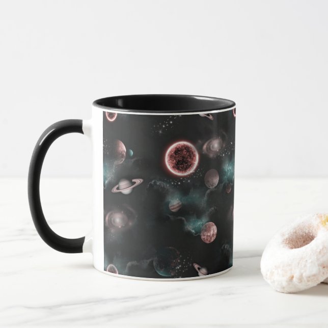 Mug Motif Espace  (Avec donut)