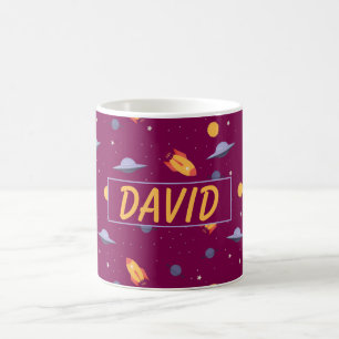 Mug Motif espace nom rouge orange