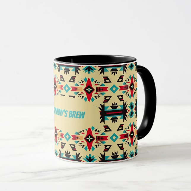 Mug Motif et modifiable amérindien (Devant droit)