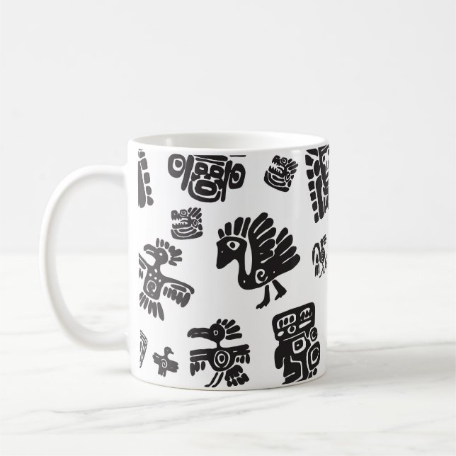 Mug Motif ethnique noir maya (Gauche)
