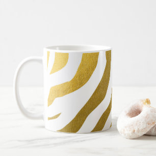 Mug Motif Faux Gold Zebra Print Stripes