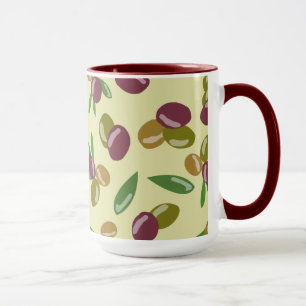 Mug Motif Feuille d'olive et d'olive rustique