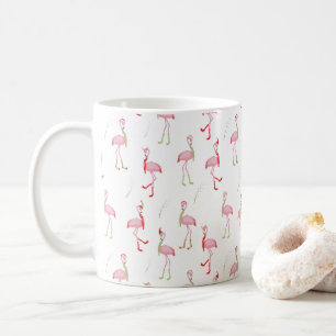 Mug Motif Flamingo rose pâle de Noël