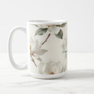 Mug Motif Fleur de Magnolia Douce Neutre