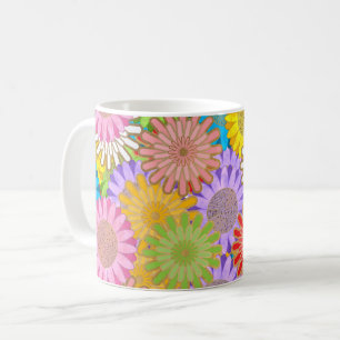 Mug Motif Fleur Hippy Coloré Lumineux Chaotique